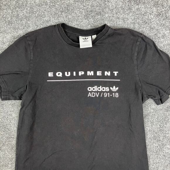 Adidas T-Shirt Mens Size M Black Equipment Graphic ADV 91-18 Streetwear Tee - Picture 1 of 8